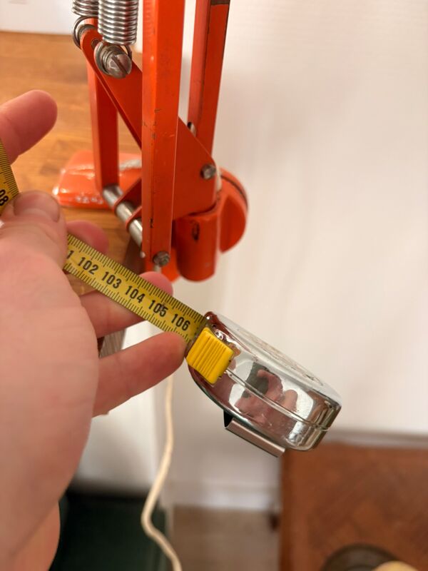 Lampe Articulée Architecte Pop Oange Luxo L-1 U.S Pat. Vintage Brevet US