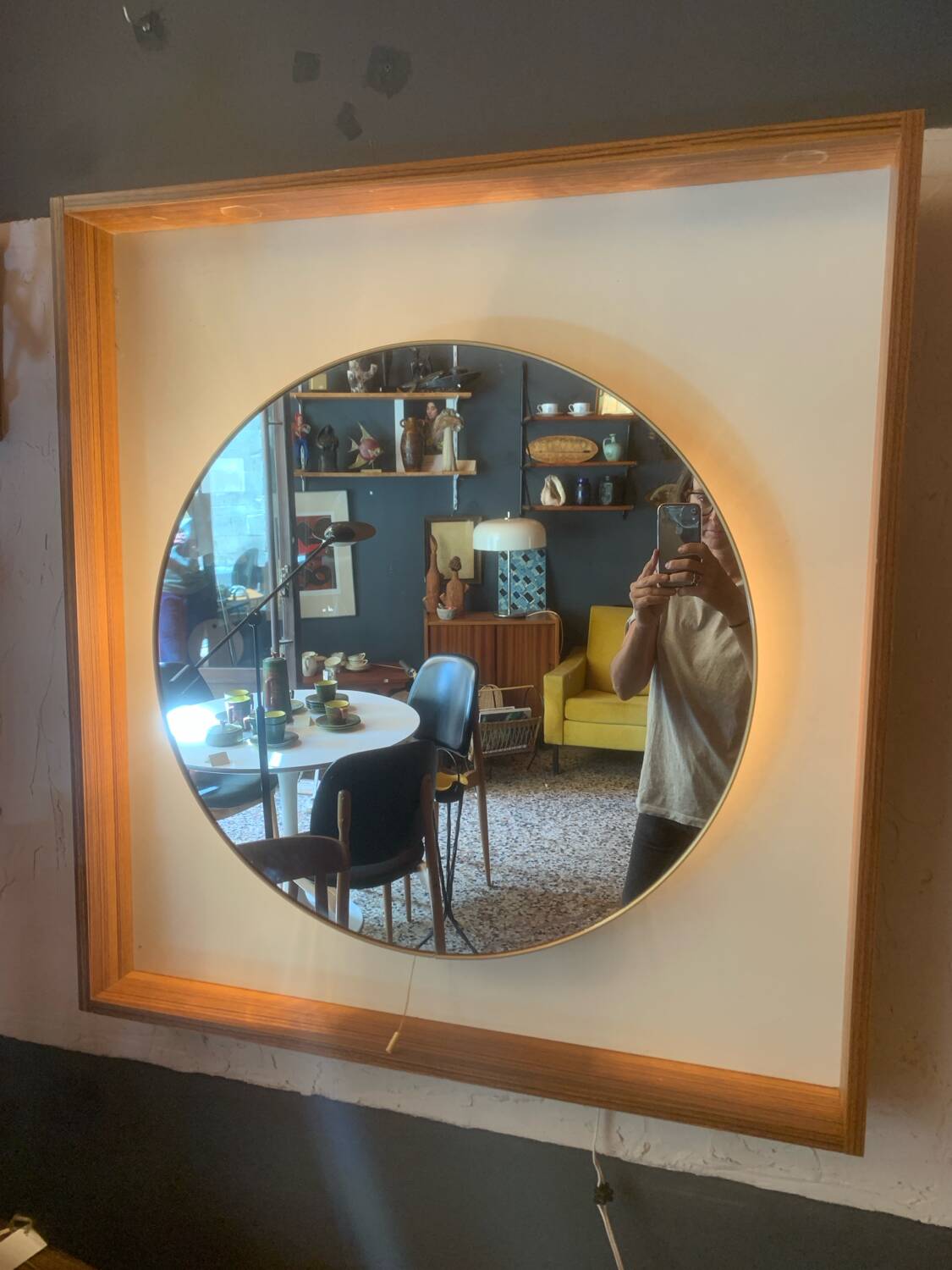 Large vintage backlit mirror