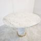 Vintage round White marble dining table 1970s