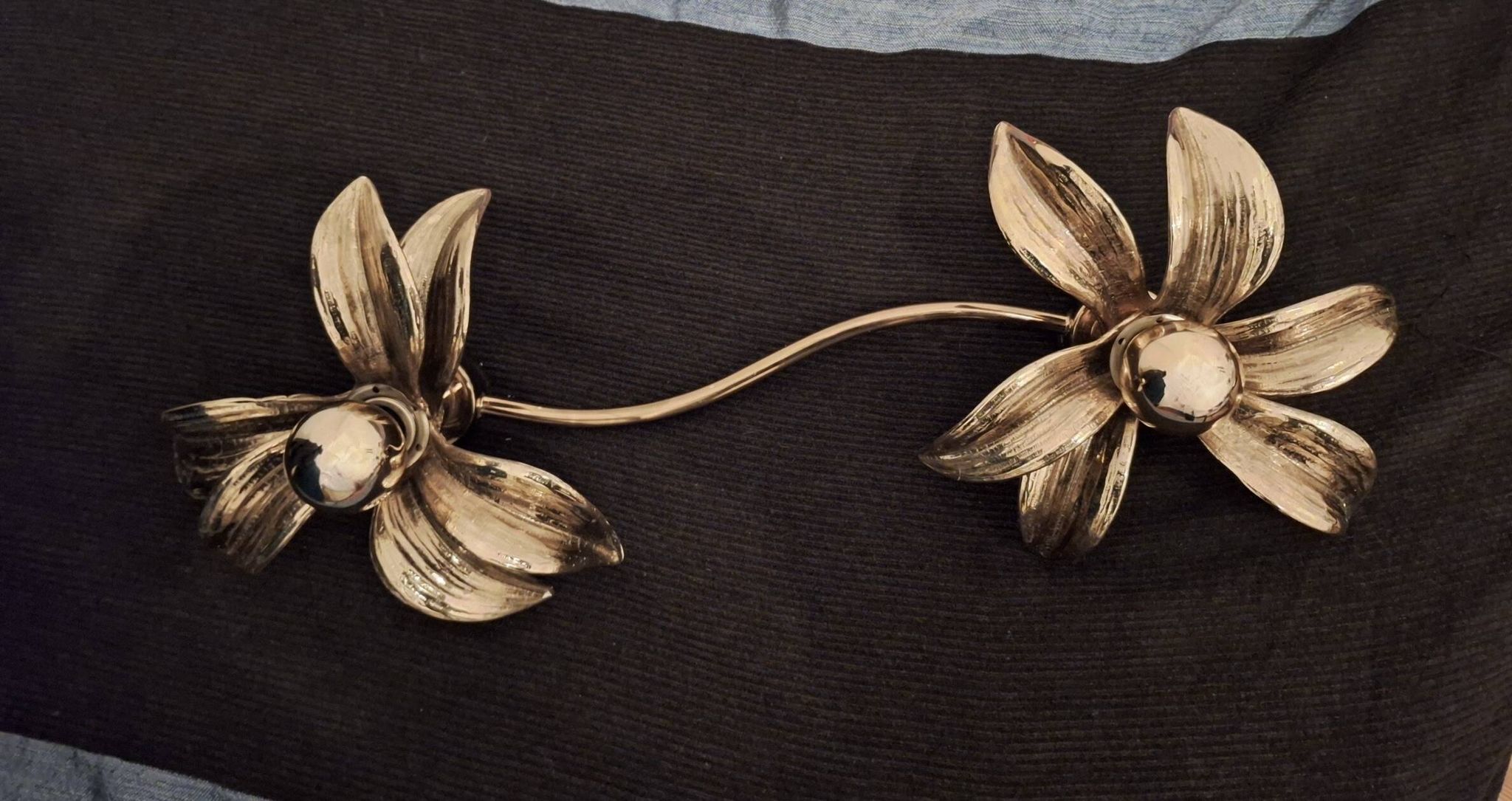Appliques ou plafonniers en laiton à forme organique, années 1970