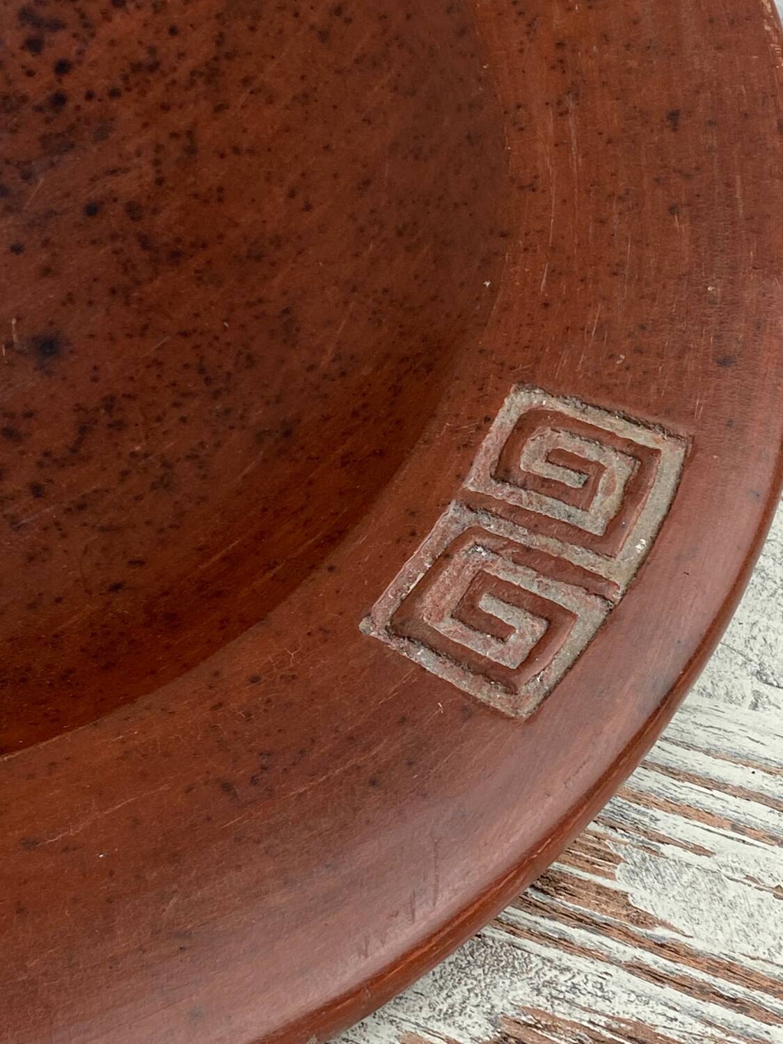 Large glazed terracotta salad bowl