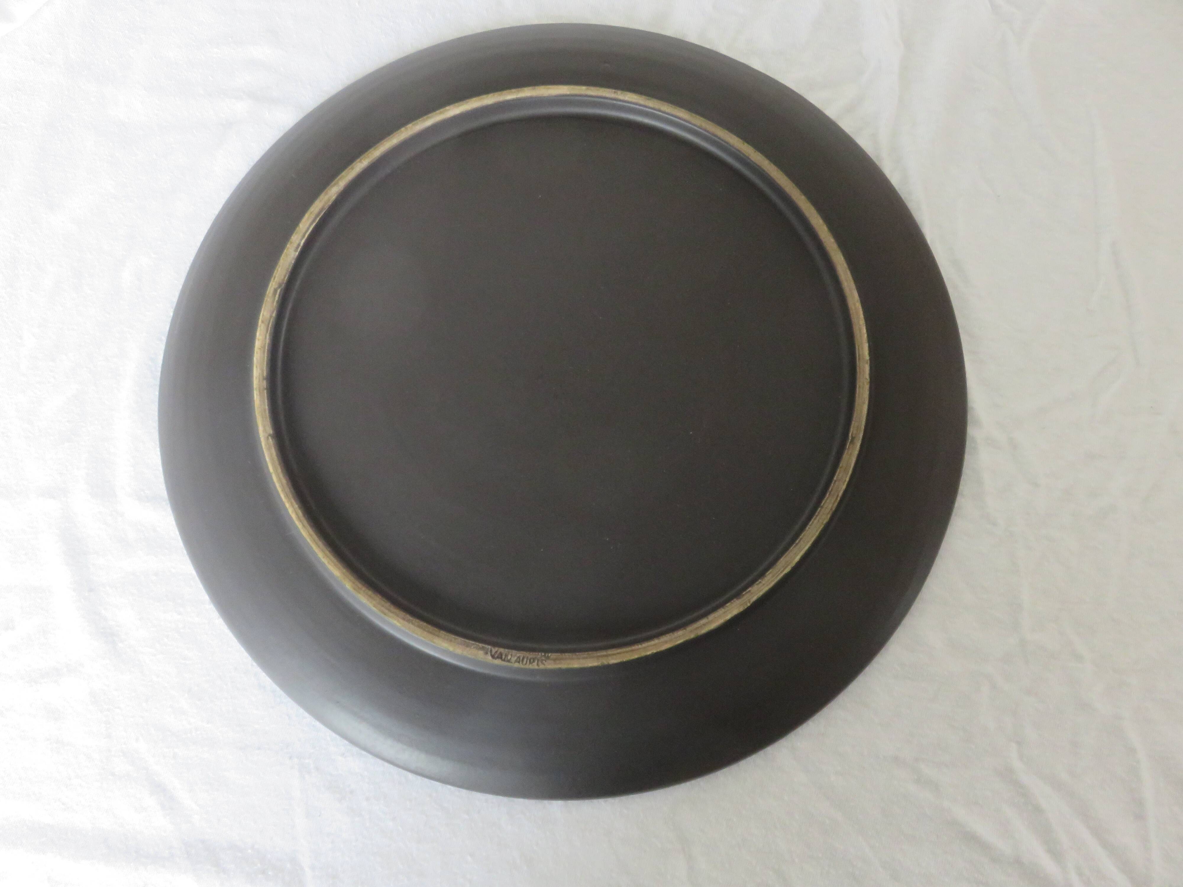 André Baud, Vallauris, large ceramic dish, glazed earthenware, 1950-1960