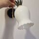 Duo of opaline brass wall lamps black or white finish of your choice