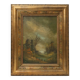 Signed Oil painting of a Landscape in Giltwood Frame, Belgium 1940s