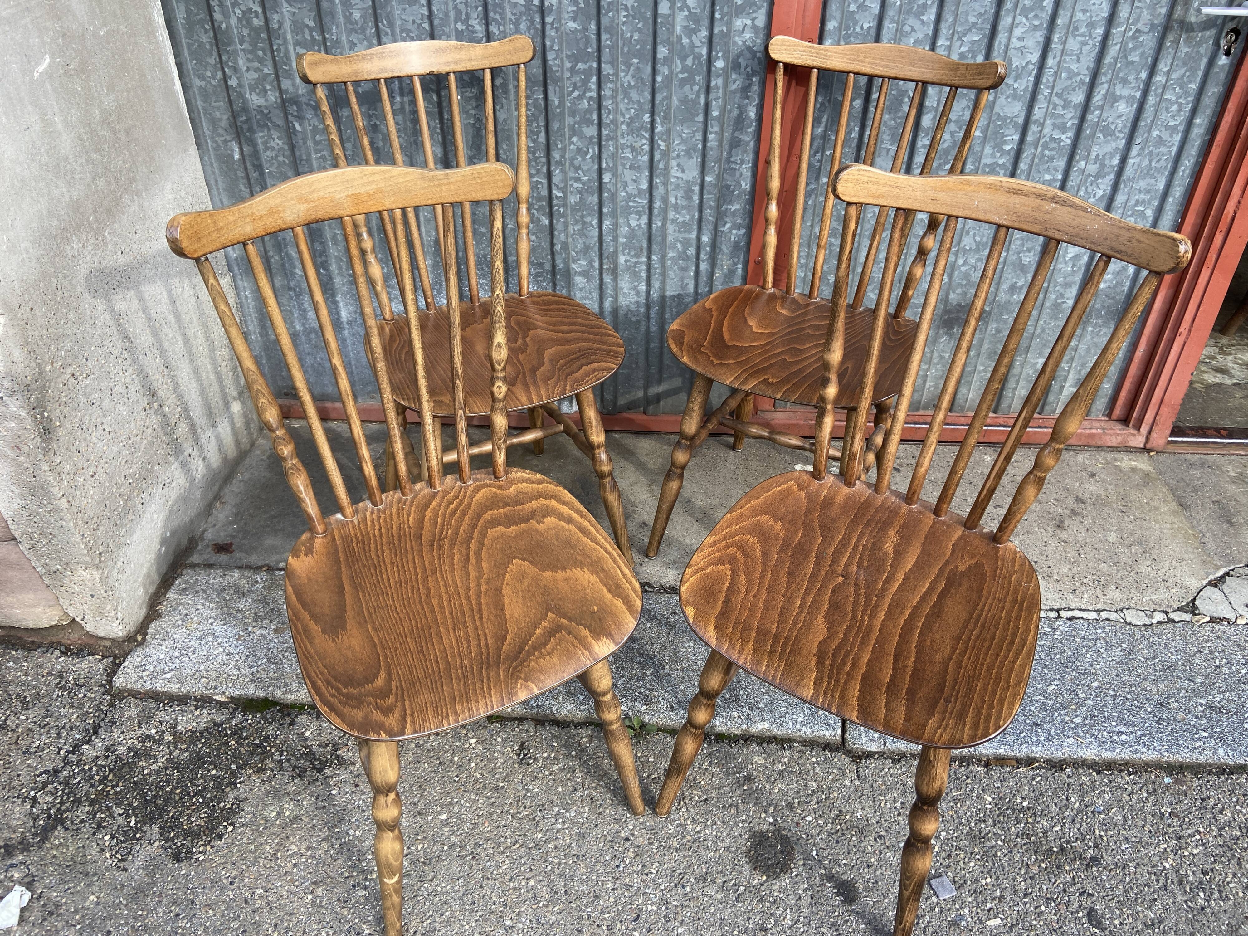 Set of 4 chairs vintage bistro Baumann tacoma 1960s