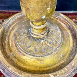 French floor lamp in fluted and gilded wood, Louis XVI style, twentieth century
