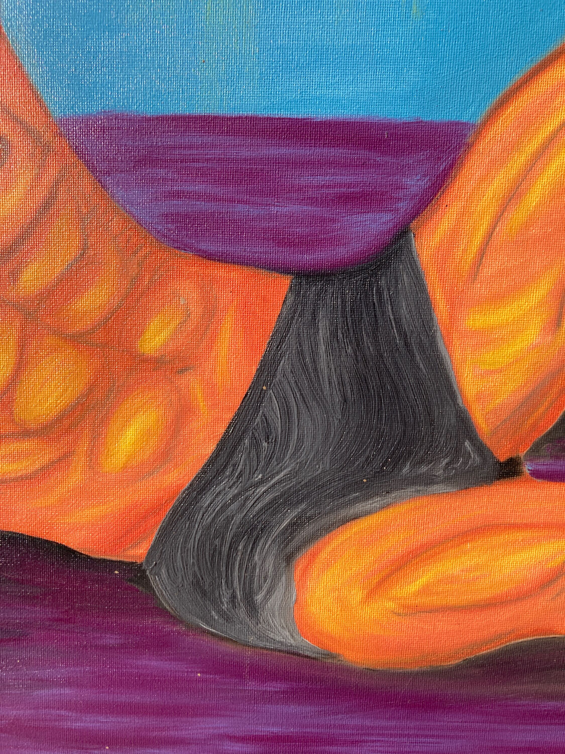 Naked man oil portrait