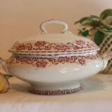 Iron clay soup tureen Moulin des loups, Athens model, red