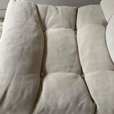 Vintage armchair Gillis Lundgren, beige and chrome canvas, Sweden 1970