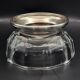 Art Deco thick crystal/glass bowl, silver-plated metal pedestal.