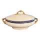 Small Soup Tureen Porcelain Limoges Blue Gold Betoule & Legrand France 1/2
