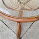 Table basse osier et verre vintage