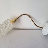 Wall lamp in glass, brass and porcelain