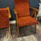 Pair of restored vintage compass armchairs from the 1950s/1960s.