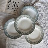 4 assiettes creuses anciennes terre de fer – Moulins des Loups, modèle Wilb