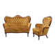 Canapé et fauteuil de style rococo — Tissu moelleux — 20e siècle — Romantique