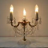 Lampe de table en verre cristal du milieu du siècle par kamenicky Senov, années 1960.