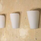 3 wall lamps by Wilhelm Wagenfeld for Peill & Putzler, "Media", 1950s