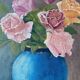 Oil on panel bouquet of flowers framed and signed
