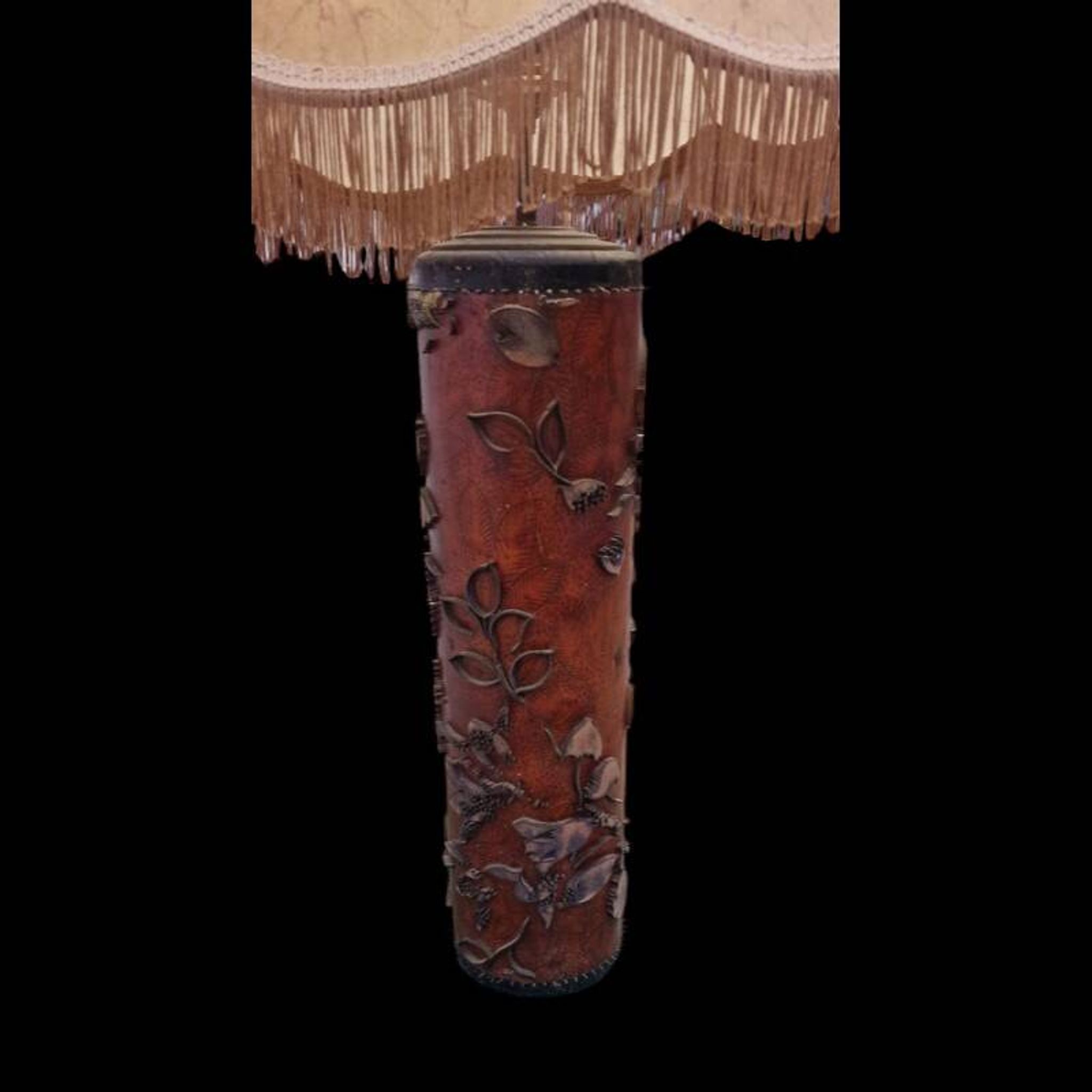 Rouleau d'imprimerie monté en lampe