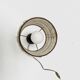 Wooden lamp with wool and plastic lampshade 70s