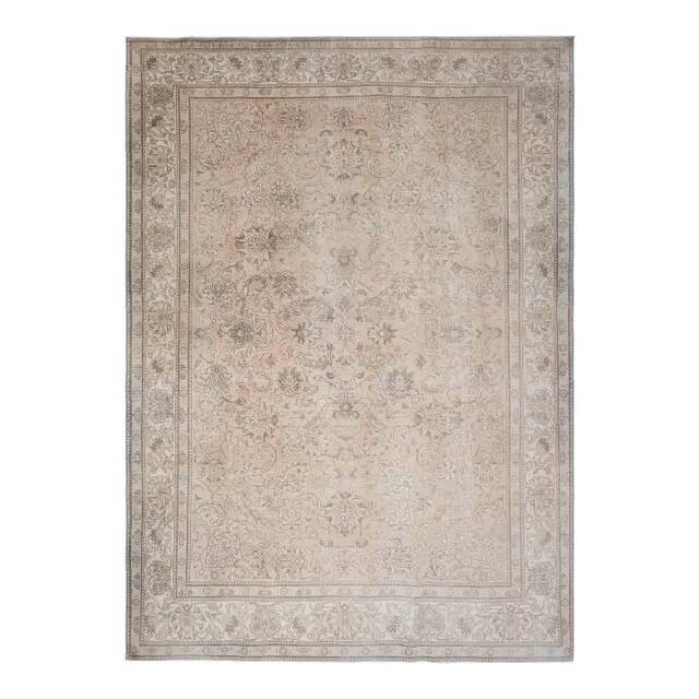 1970s Vintage Persian Handmade Wool Orange Area Rug 282x384