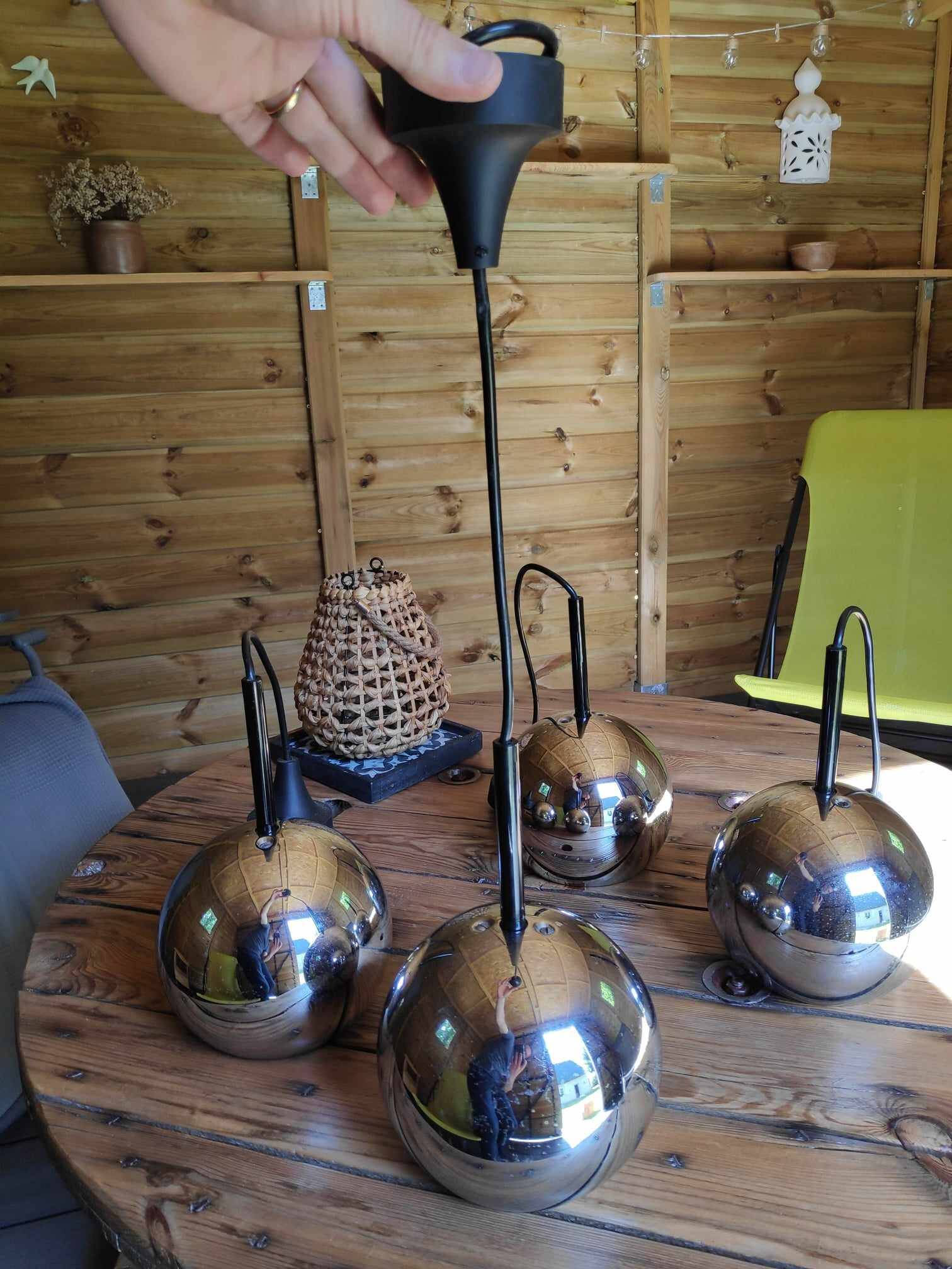 Set of 4 real STAFF pendant lights from the 70s