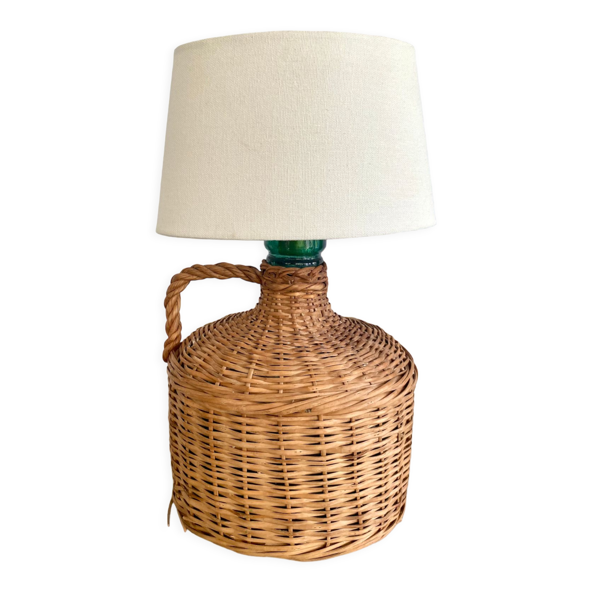 Wicker lamp, lampshade, cable 2 m fabric