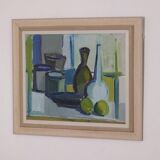 Original mid-century Swedish oil on canvas – “Still Life” by Arthur Nilsson – vintage & framed – 62 × 71 cm