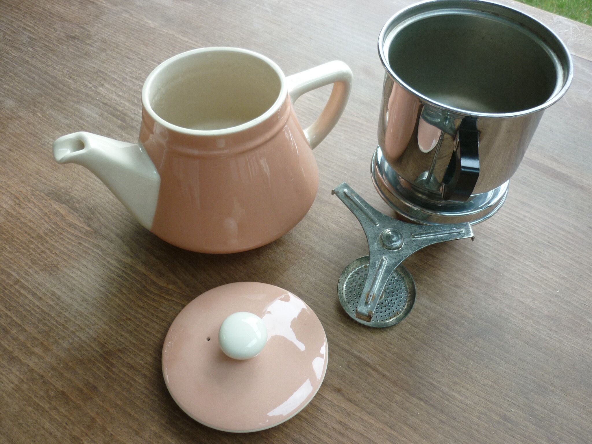 Cafetière vintage "Salam" 4T V&B rose et beige