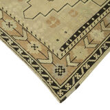 1960s handmade vintage oriental beige carpet 114 cm x 226 cm