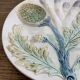 Plate with asparagus and artichokes in splash of Luneville
