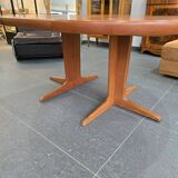 Extendable teak round table – vintage Scandinavian design – Ø120 cm + 2 extensions