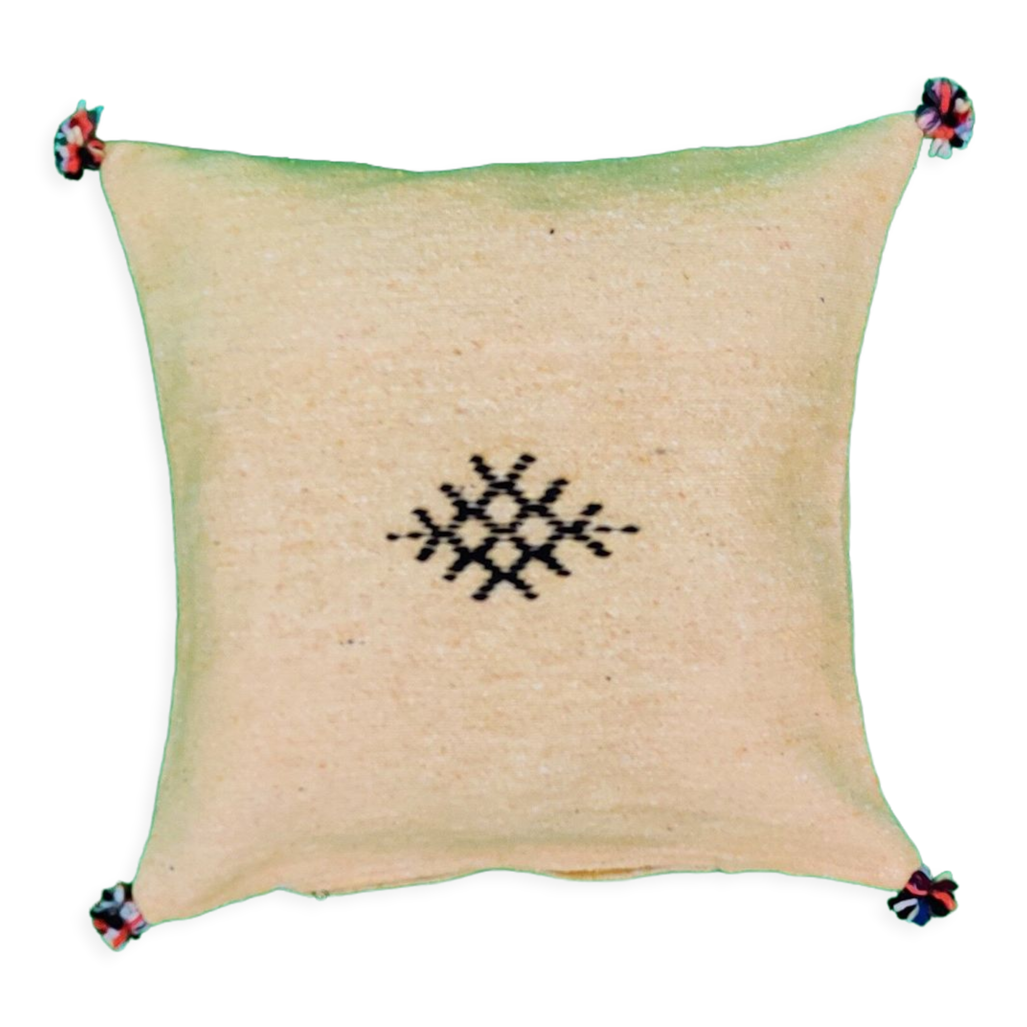 Simple pale yellow Berber cushion