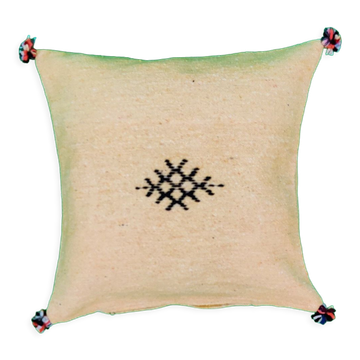 Coussin berbère jaune pale simple