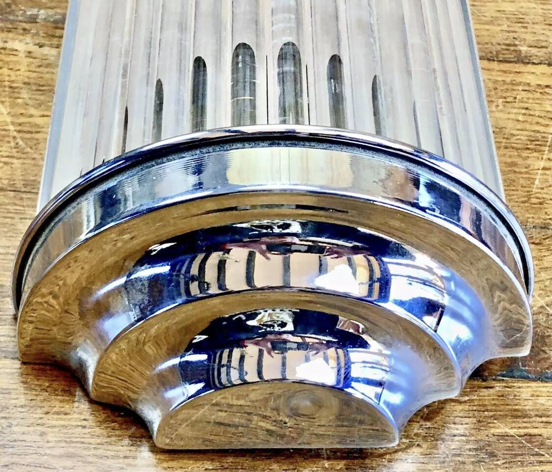 Chrome and glass tube wall light Petitot Genet and Michon c 1950