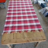 Old checkered tablecloth