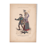 An illustration, a period image publisher f. roy costumes of paris dairy & walker