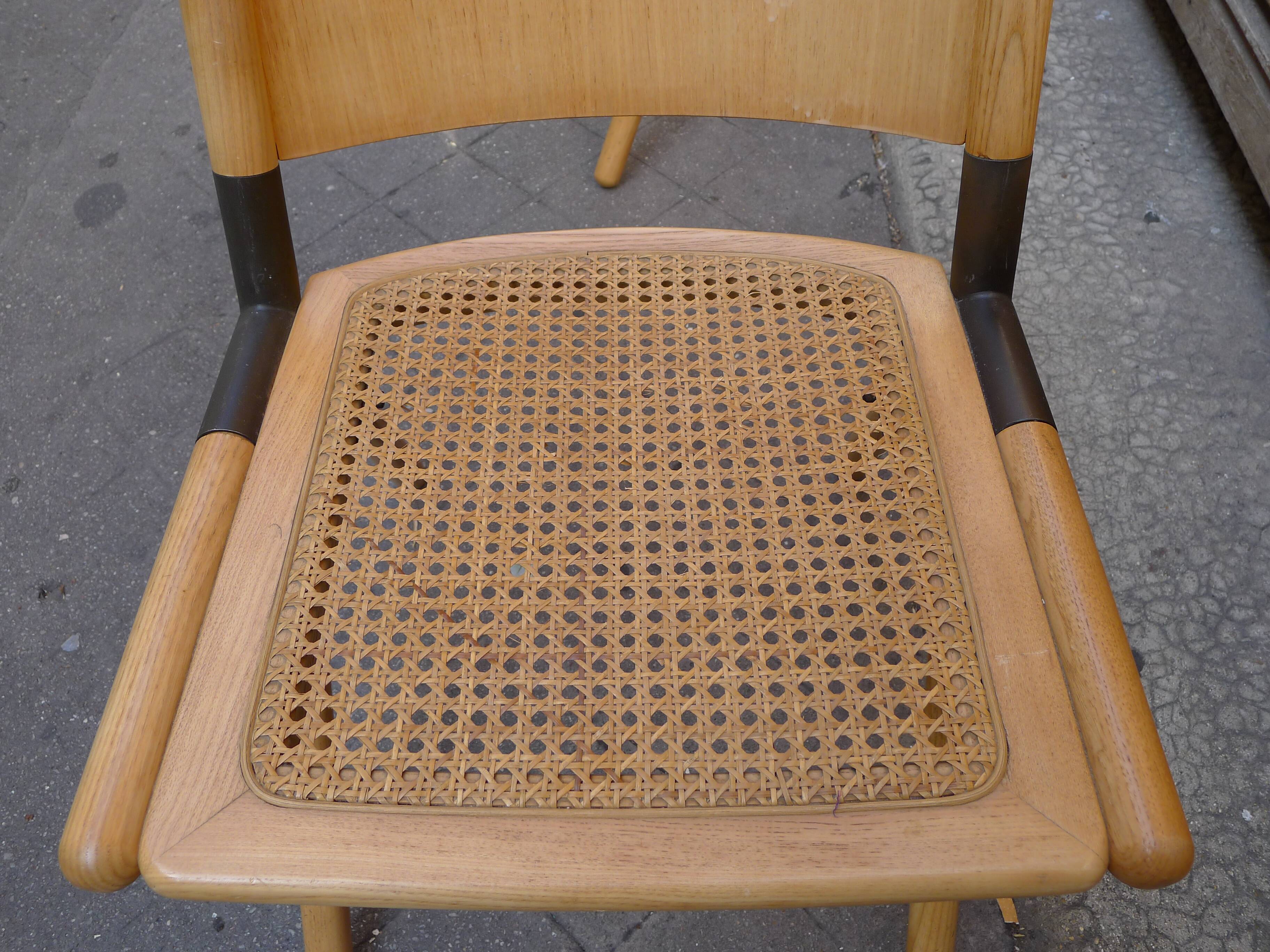 Scandinavian chairs with metal brace