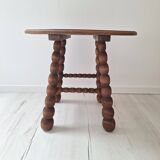 Table basse, bout de canapé à pieds bobines