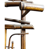 Bamboo coat rack with late nineteenth mirror