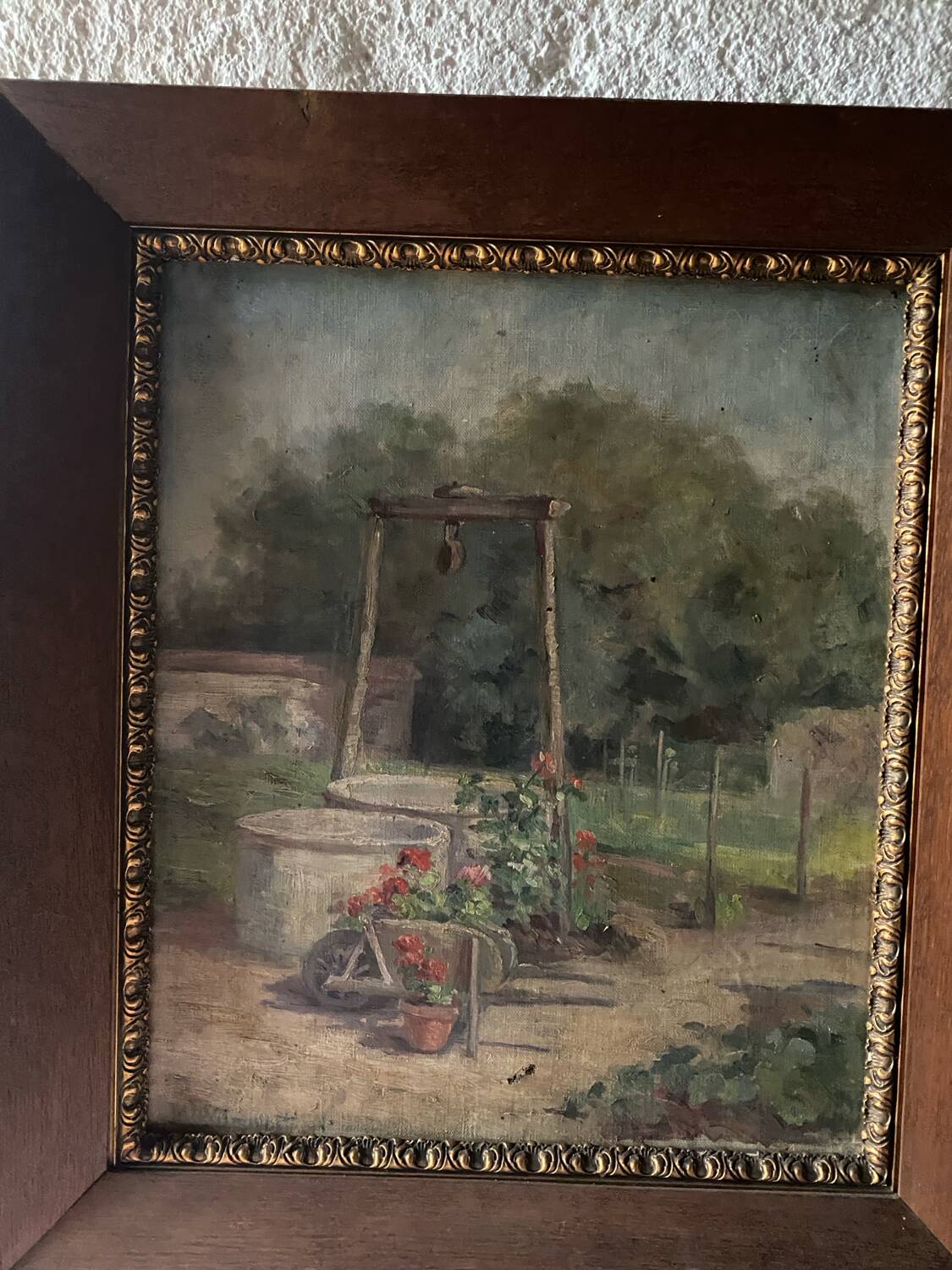 Oil on canvas signed old “Jardin”