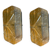 2 appliques en verre de Murano Staff Allemagne années 1970
