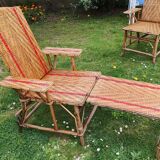Chaise longue rotin osier