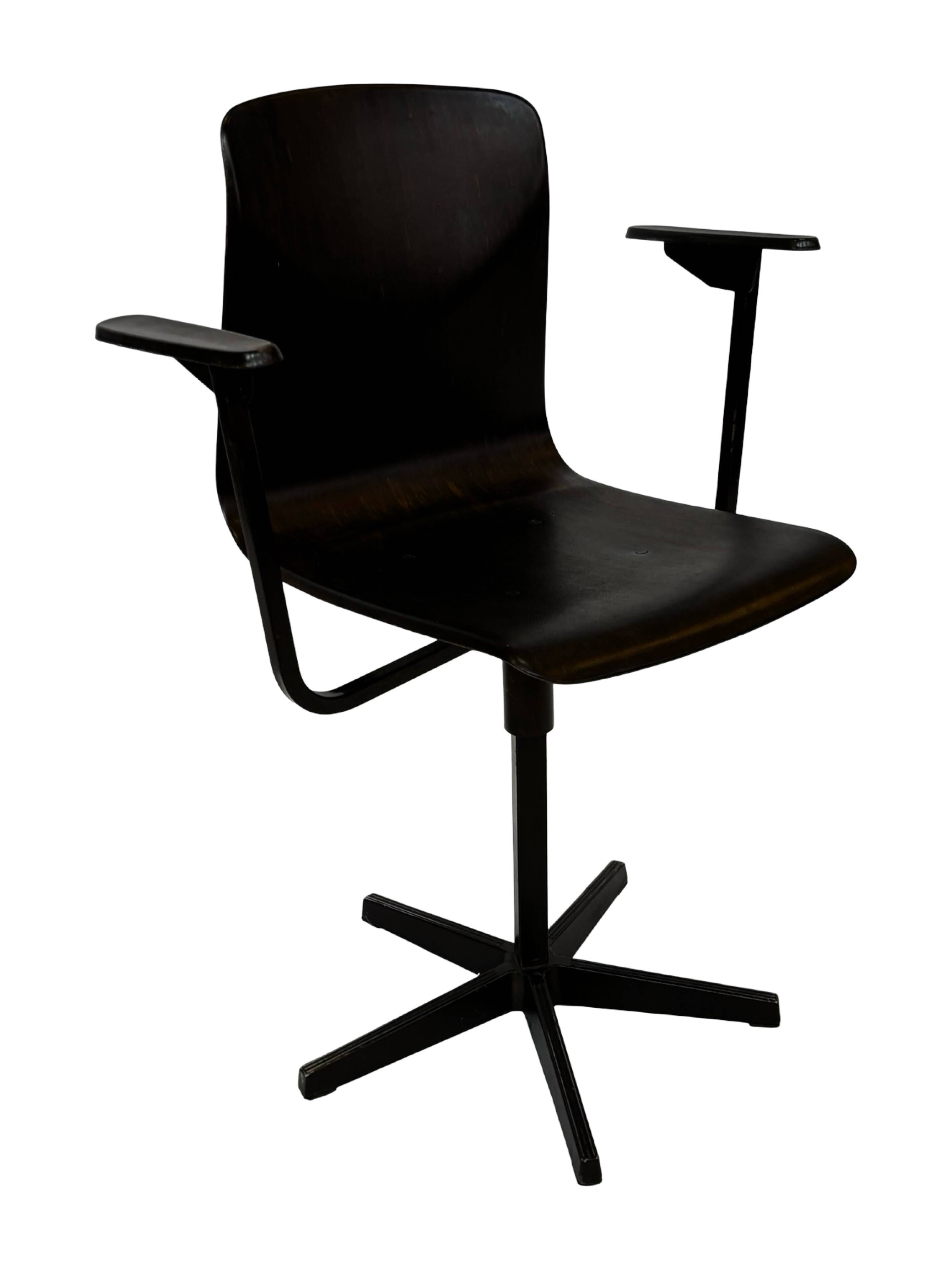 Vintage Galvanitas Pagholz school chair work with armrests dutch design