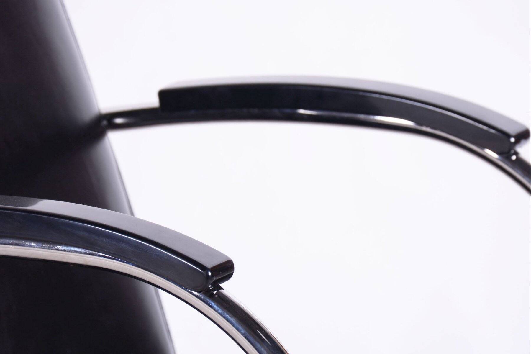 Bauhaus Seating Set in Chrome and Leather from Mücke Melder, Czech, 1930s, Set of 3