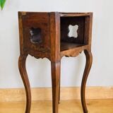 Louis XV bedside table or snack table, 18th century, quadrilobed side openings