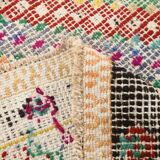 4x8 Green & Beige Vintage Kilim Rug, 133x253Cm