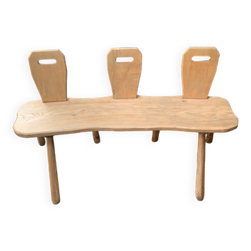 Small 3-seater brutaliser style bench in oak