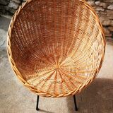 Fauteuil en rotin années 60